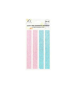 Pink & Blue Mini Diamonte Border 880pc