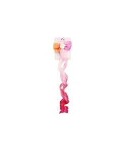 Pink Bow Clip With Hair Extension 1pc