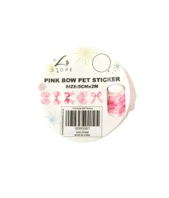 Pink Bow PET Sticker 5cmx2m