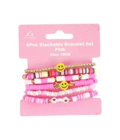 Pink Bracelet Set 6pc