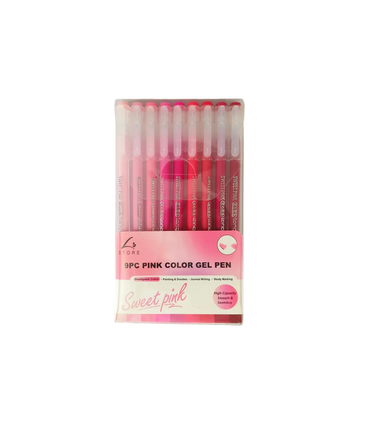 Pink Color Gel Pen 9pc