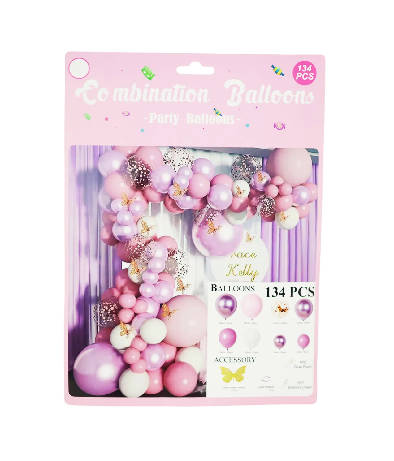 Pink Combination Party Balloon Garland Kit 134pc