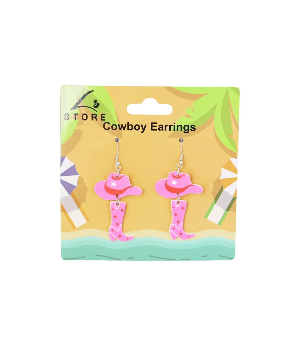 Pink Cowboy Earrings 6.5cm