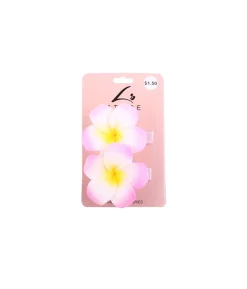 Pink Frangipani Flower Clip 2pk