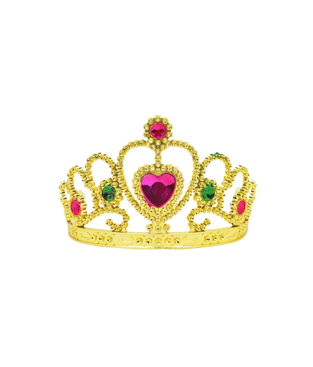 Pink Gem Gold Tiara Crown
