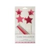 Pink Glitter Cake Candle Topper Set