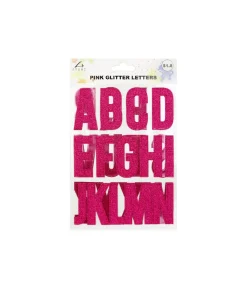 Pink Glitter Letter Stickers 26pc
