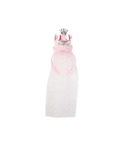 Pink Happy Birthday Crown With Veil
