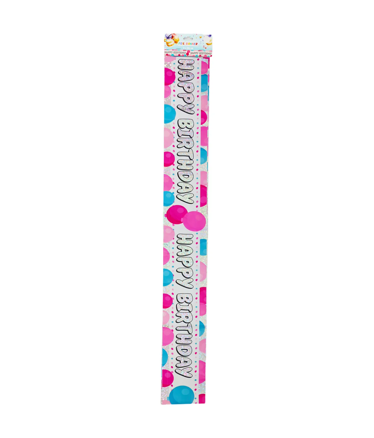 Pink Happy Birthday Foil Banner 11 x 260 cm