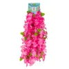 Pink Hawaiian Lei with Leaves 52.5x 6.5cm 5pc