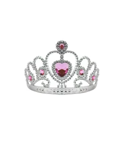 Pink Heart Silver Princess Tiara