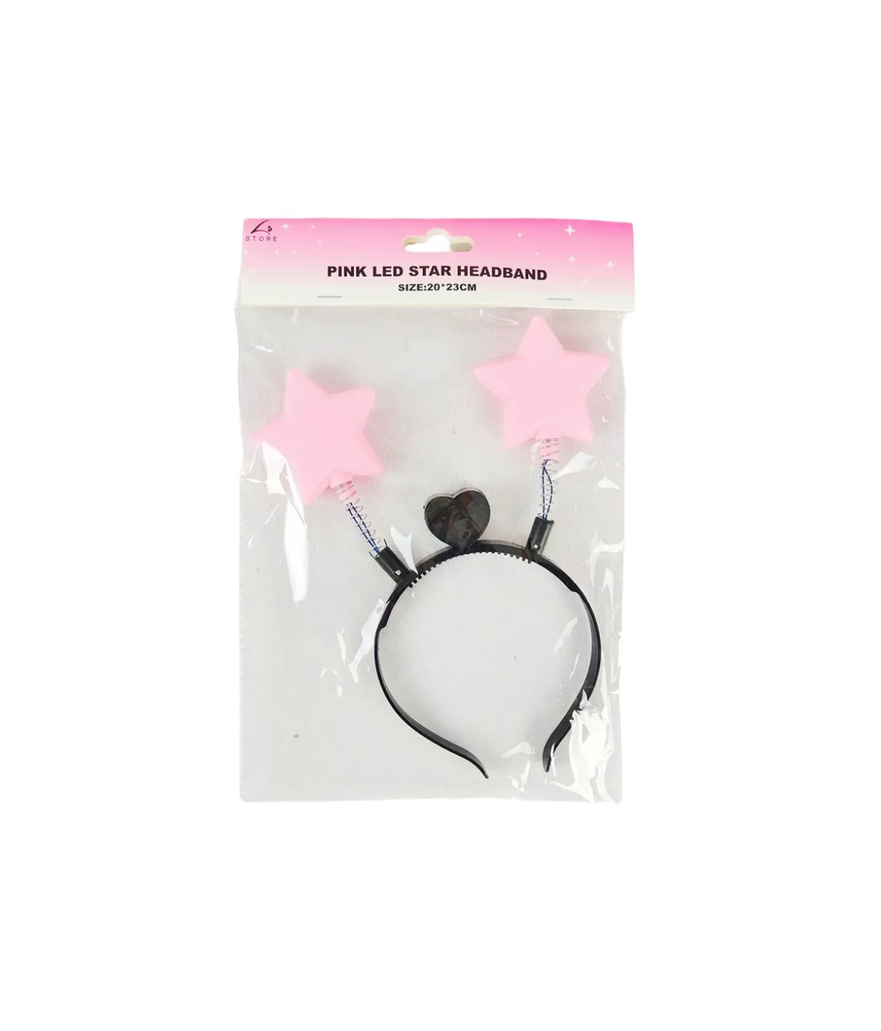 Pink LED Star Headband 20x23cm