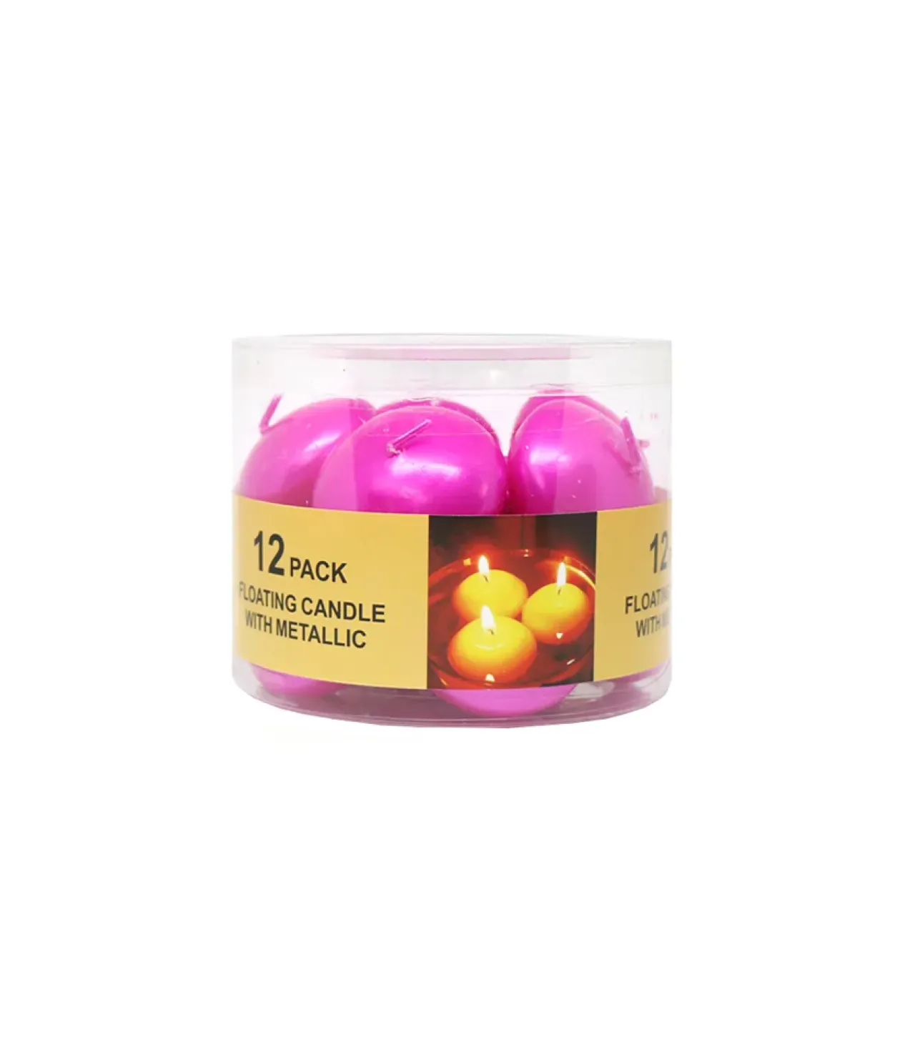 Pink Metallic Floating Candles 12pk