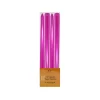 Pink Metallic Taper Candles 4pk