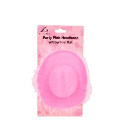Pink Party Headband with Cowboy Hat
