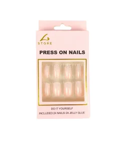 Pink Press On Nails 24pc