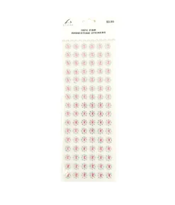 Pink Rhinestones Stickers 96pc
