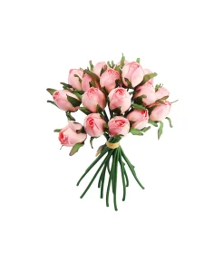 Pink Rose Bud 18 Head 28cm