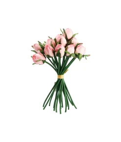 Pink Rose Bud 18 Head 28cm