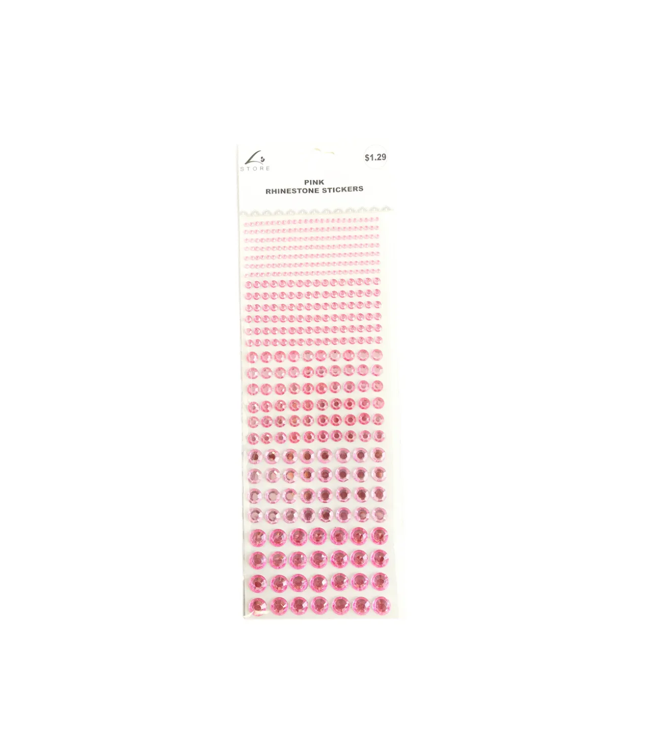 Pink Round Rhinestone Stickers