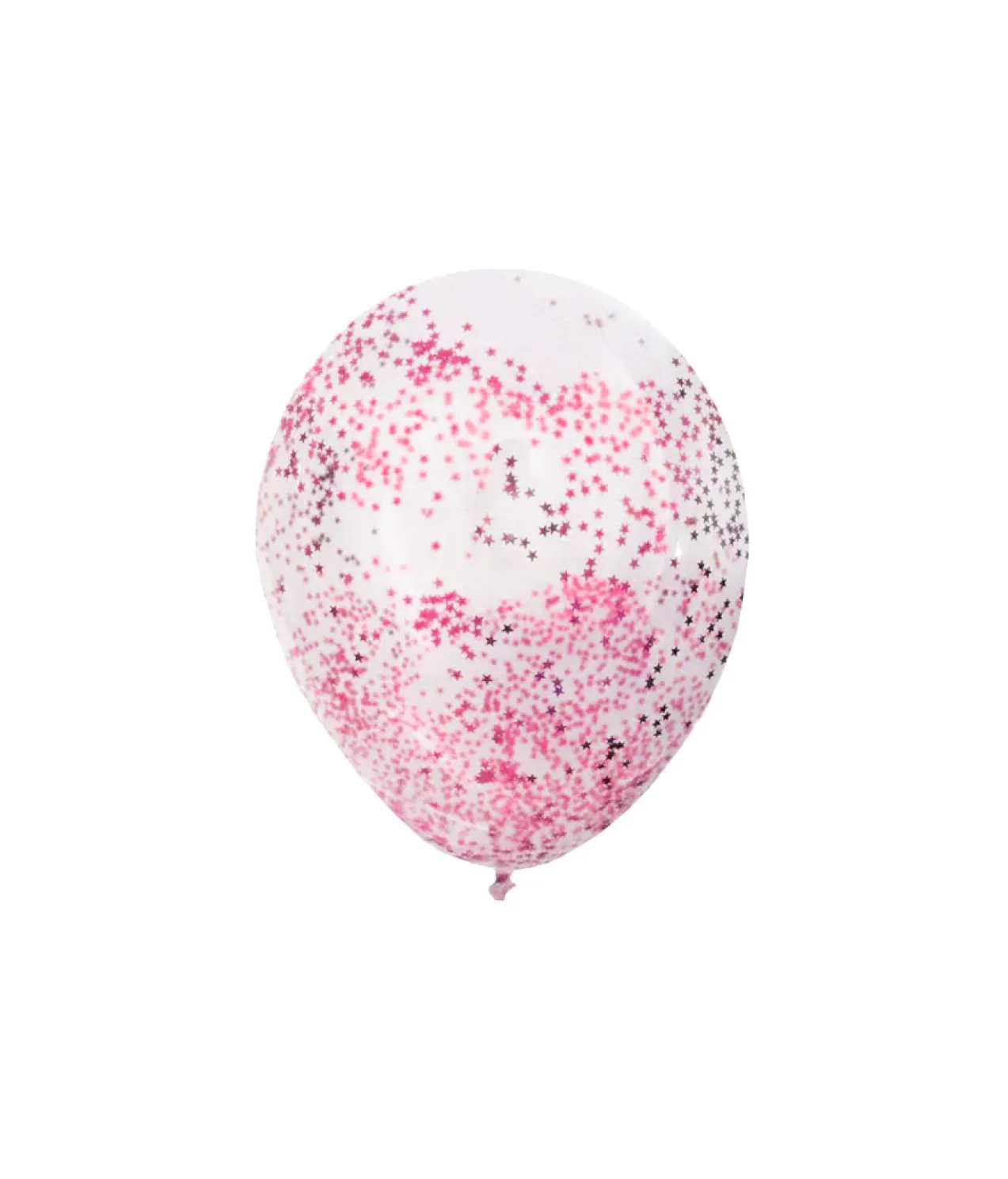 Pink Star Confetti Balloon 12inch 6pk