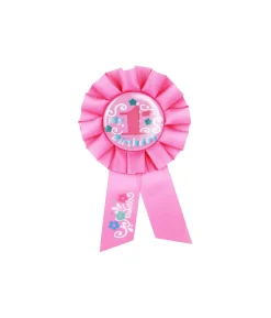 Pink 1st Birthday Badge 8×15.5cm