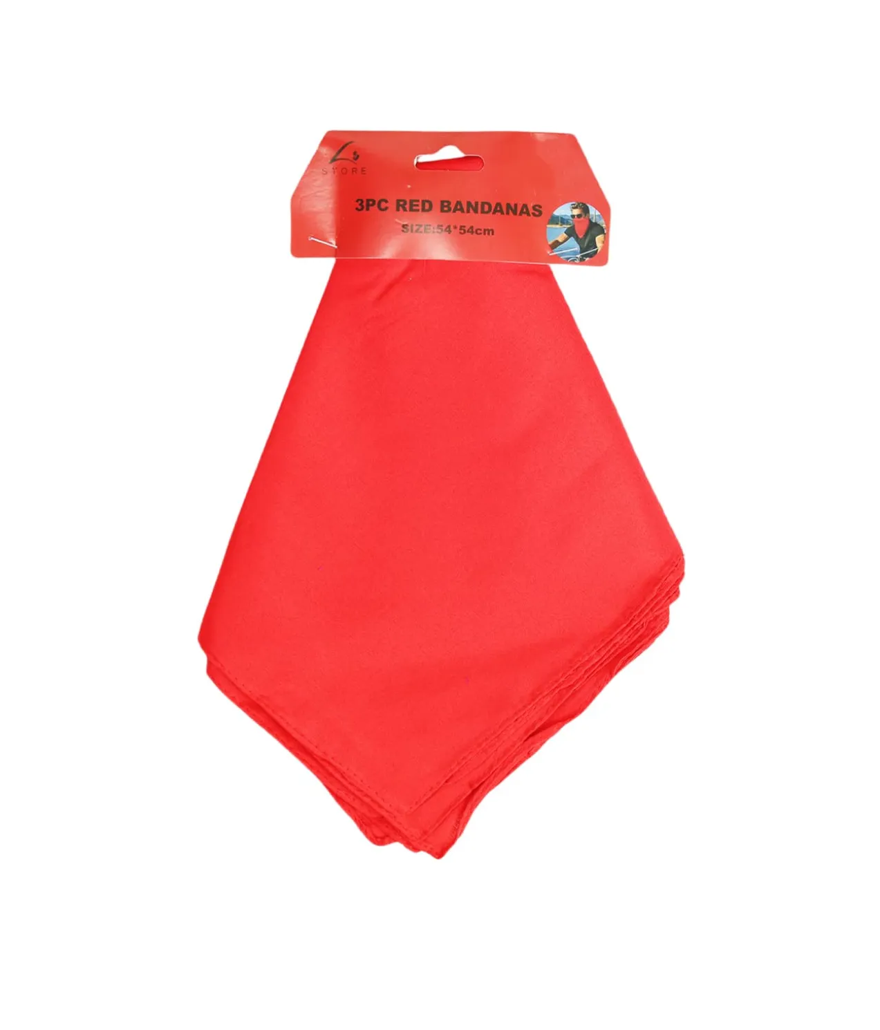 Plain Red Bandanas 54x54cm 3pc