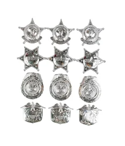 Plastic Cowboy Badge 7 x 5.5 cm 12pk