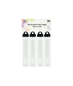 Plastic Test Tubes With Hanging Lid 13.5cm 4pk
