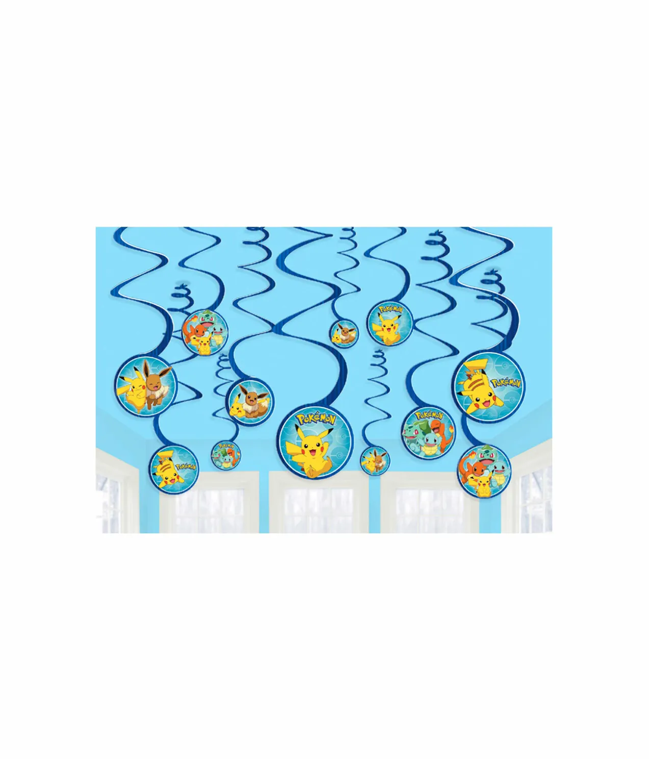 Pokemon Classic Spiral Decorations 12pk