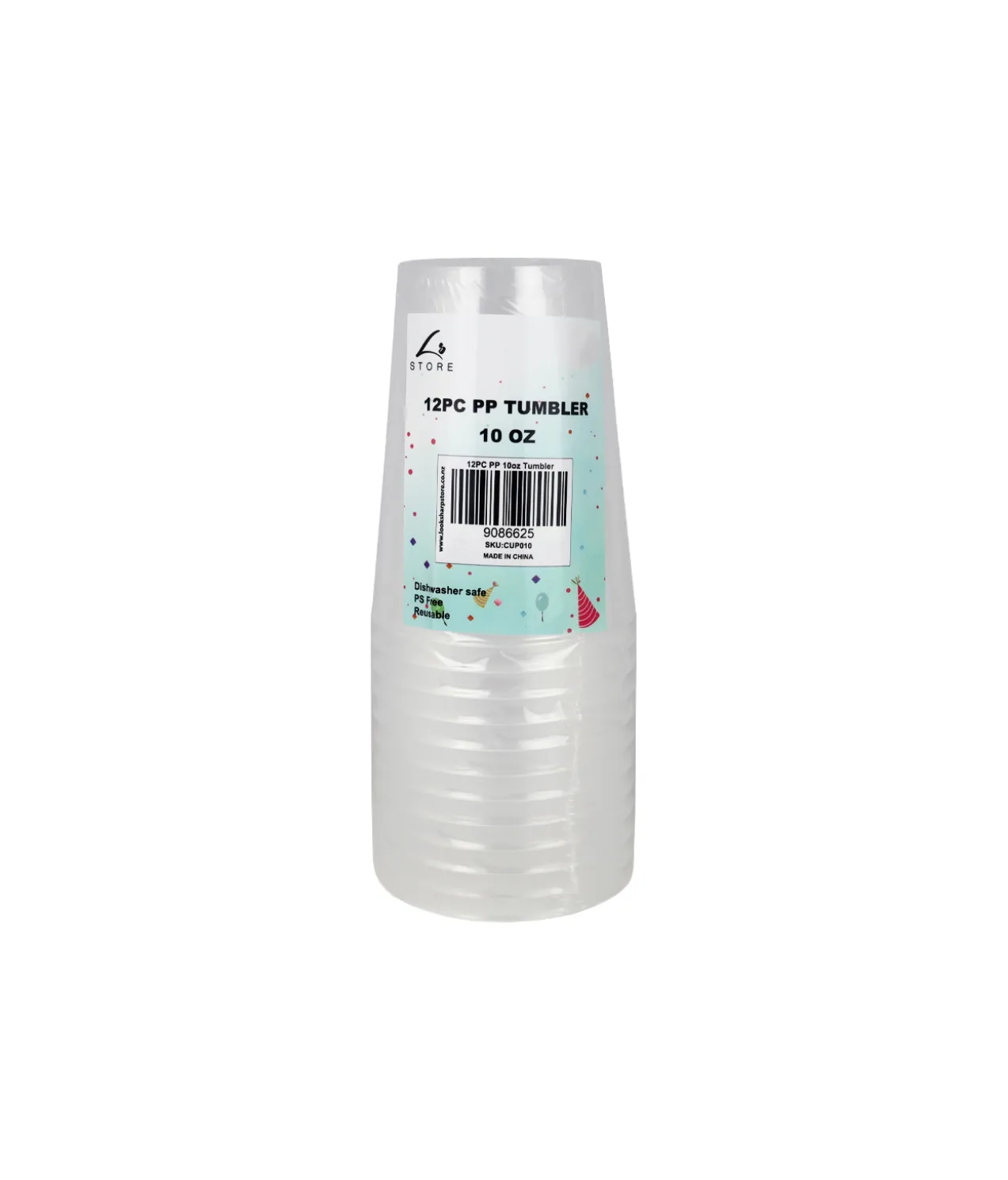 PP Plastic Tumbler 10oz 12pk