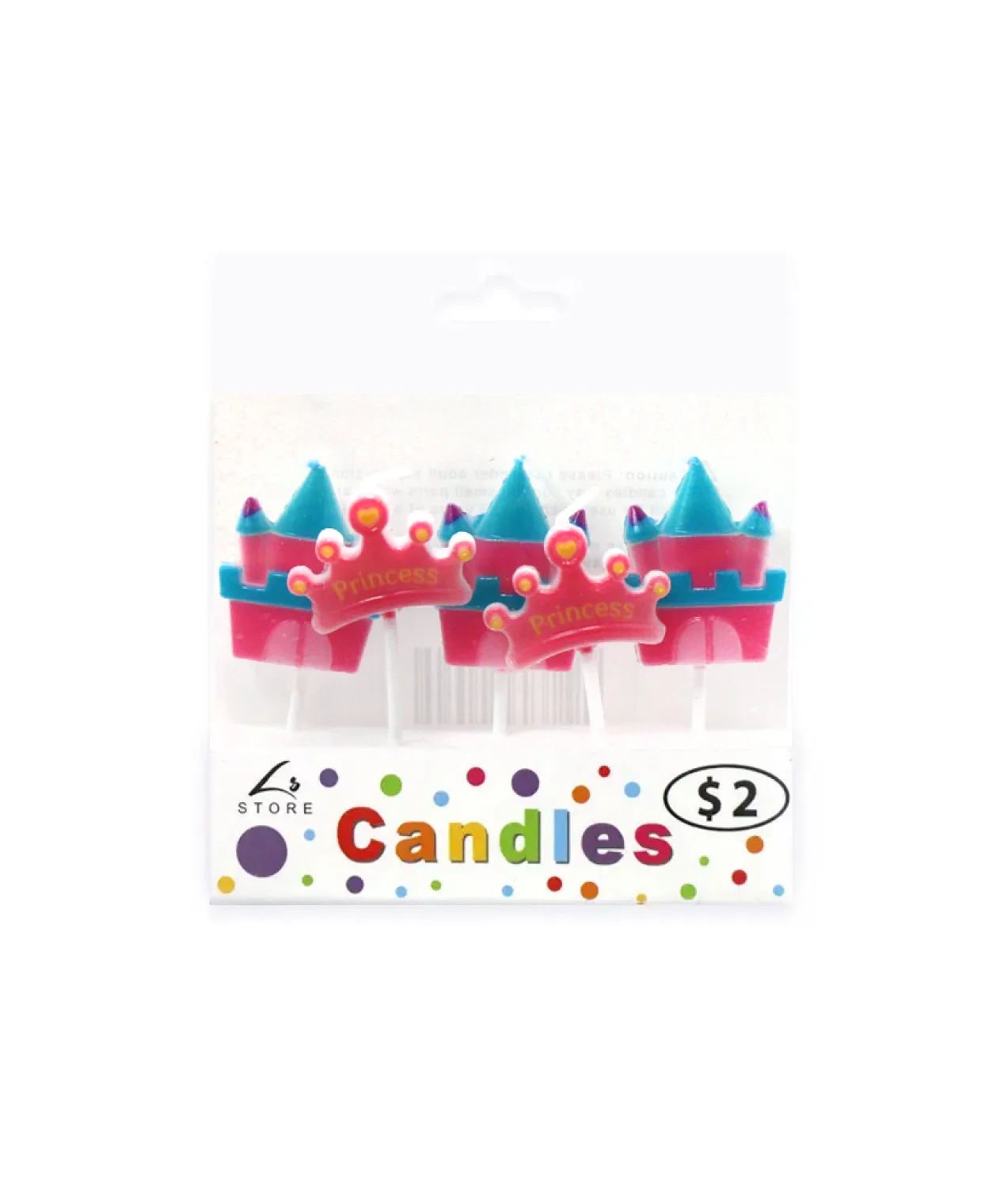 Princess In Love Pick Candles 5pk