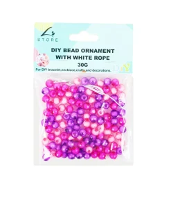 Purple Balls DIY Bead Ornament With White Rope 30g