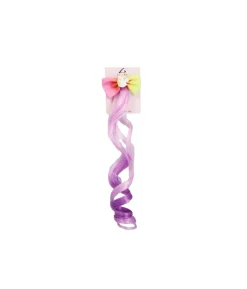 Purple Bow Clip With Hair Extension 1pc