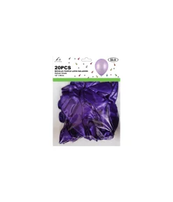 Purple Metallic Latex Balloons 12inch 20pk