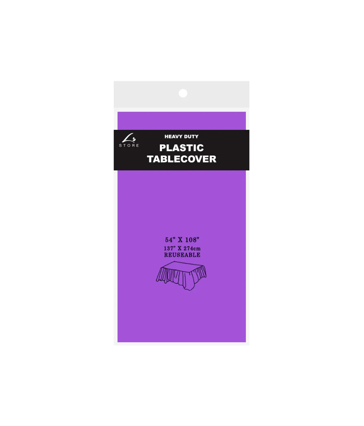 Purple Plastic Tablecover 137x274cm
