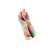Rainbow Design Fishnet Gloves
