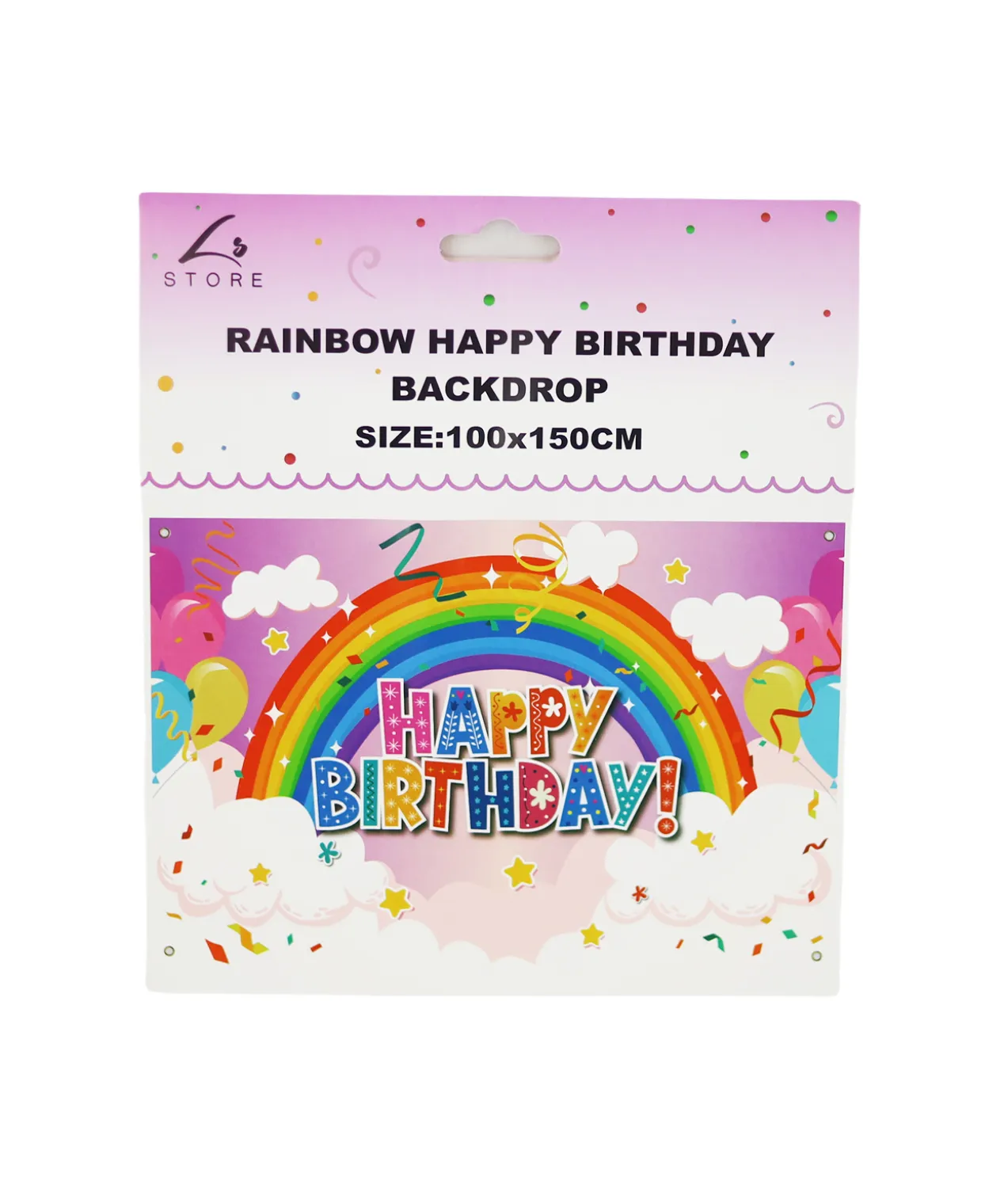 Rainbow Happy Birthday Backdrop 100x150cm
