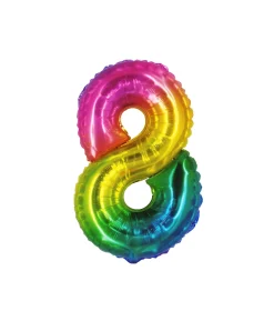 Rainbow Jelly Foil Number Balloon 8