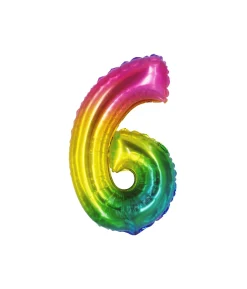 Rainbow Jelly Foil Number Balloon 6