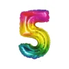 Rainbow Jelly Foil Number Balloon 5