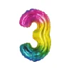 Rainbow Jelly Foil Number Balloon 3