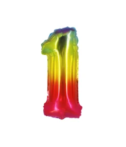 Rainbow Jelly Foil Number Balloon 1