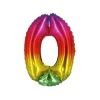 Rainbow Jelly Foil Number Balloon 0