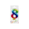 Rainbow Metallic Number Candle 8