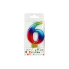 Rainbow Metallic Number Candle 6