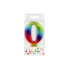 Rainbow Metallic Number Candle 0