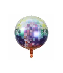 Rainbow Mirror Ball Foil Balloon 22in