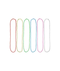 Rainbow Mix Bead Necklaces 78cm 6pk