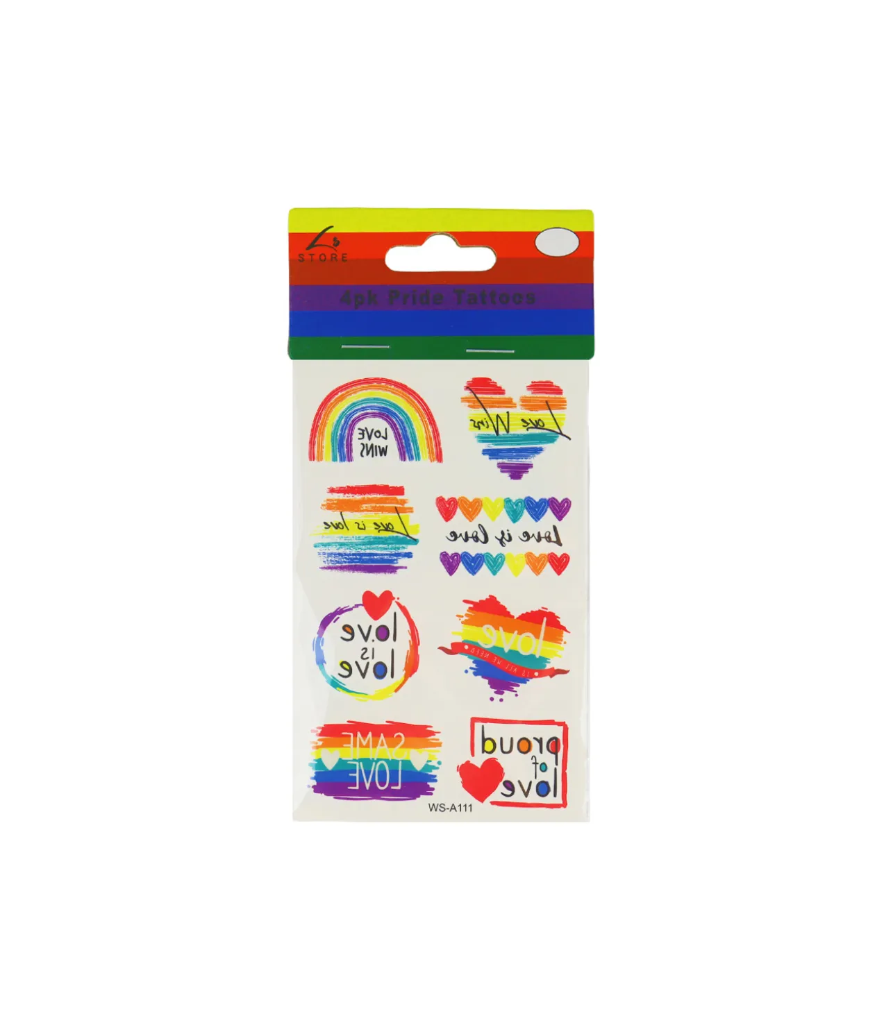 Rainbow Pride Tattoos 4pk